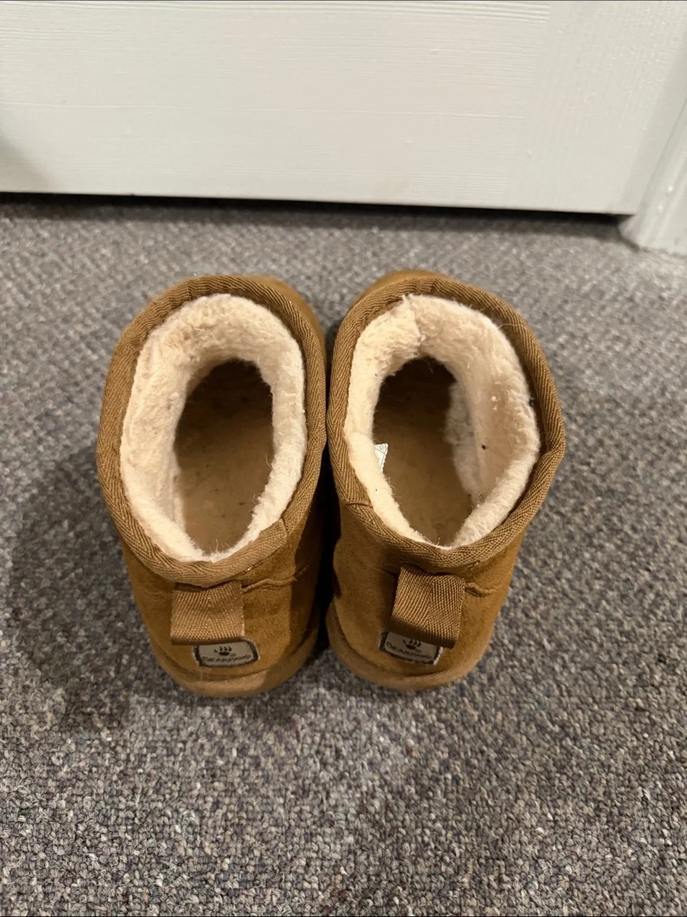 BearPaw Kids Chestnut Faux-Shearling Slip-On Booties